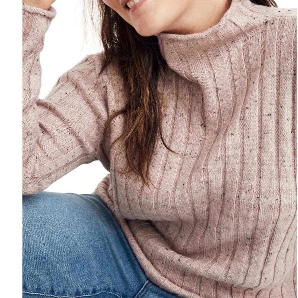 Madewell Donegal Ian Blush Pink Ribbed Sweater M